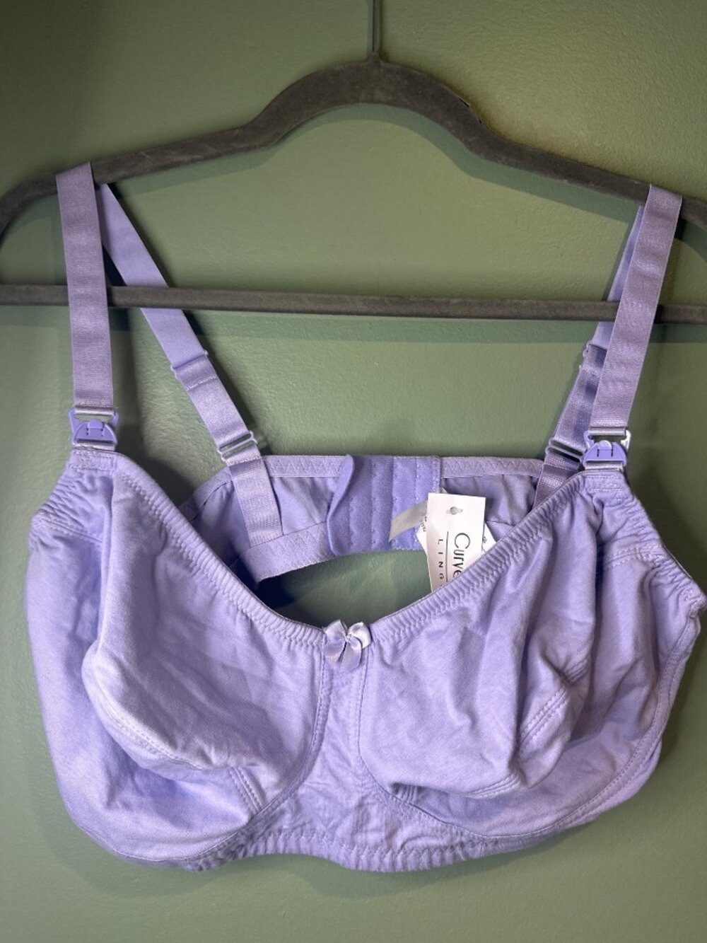 Curve Muse Womens 42DDD Lavender Wireless Bra Full Coverage NWT comfort